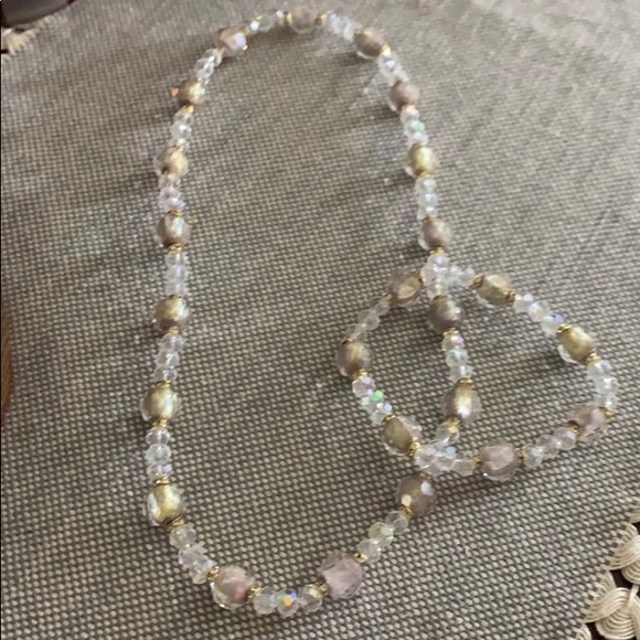 Handmade Pink Champagne Necklace & Bracelet Set - Picture 6 of 7